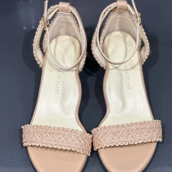 Sarah Flint Perfect Block Sandal 60 Heel Sz 37 (6.5) Sand Calf Beige Ankle Strap - Picture 2 of 9